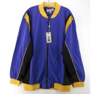 Stacy Adams Jacket XXL Purple Track Coat Mesh Warm Up Blade Collar NEW